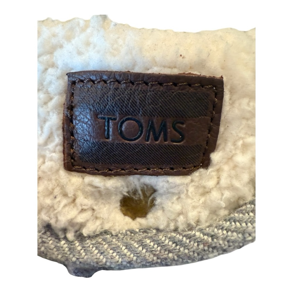 TOMS Botas Highlands Grey Wool Fleck Fleece Faux Shearling Boots Women’s 9 NWT - Picture 6 of 13